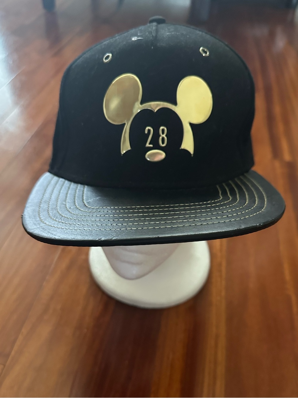 Corona Black Kids Snapback Hat with Gold Mickey Emblem and 28